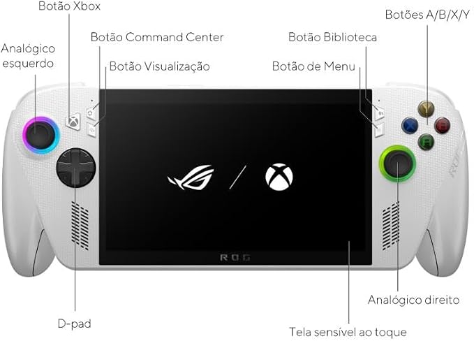 ROG Xbox Ally Console Portátil Tela 7" Touchscreen 120Hz, AMD Ryzen Z2A 2 GHz, 16 GB RAM, 512 GB SSD, Windows 11 Home - White - RC73YA-NH003W - Imagem 3